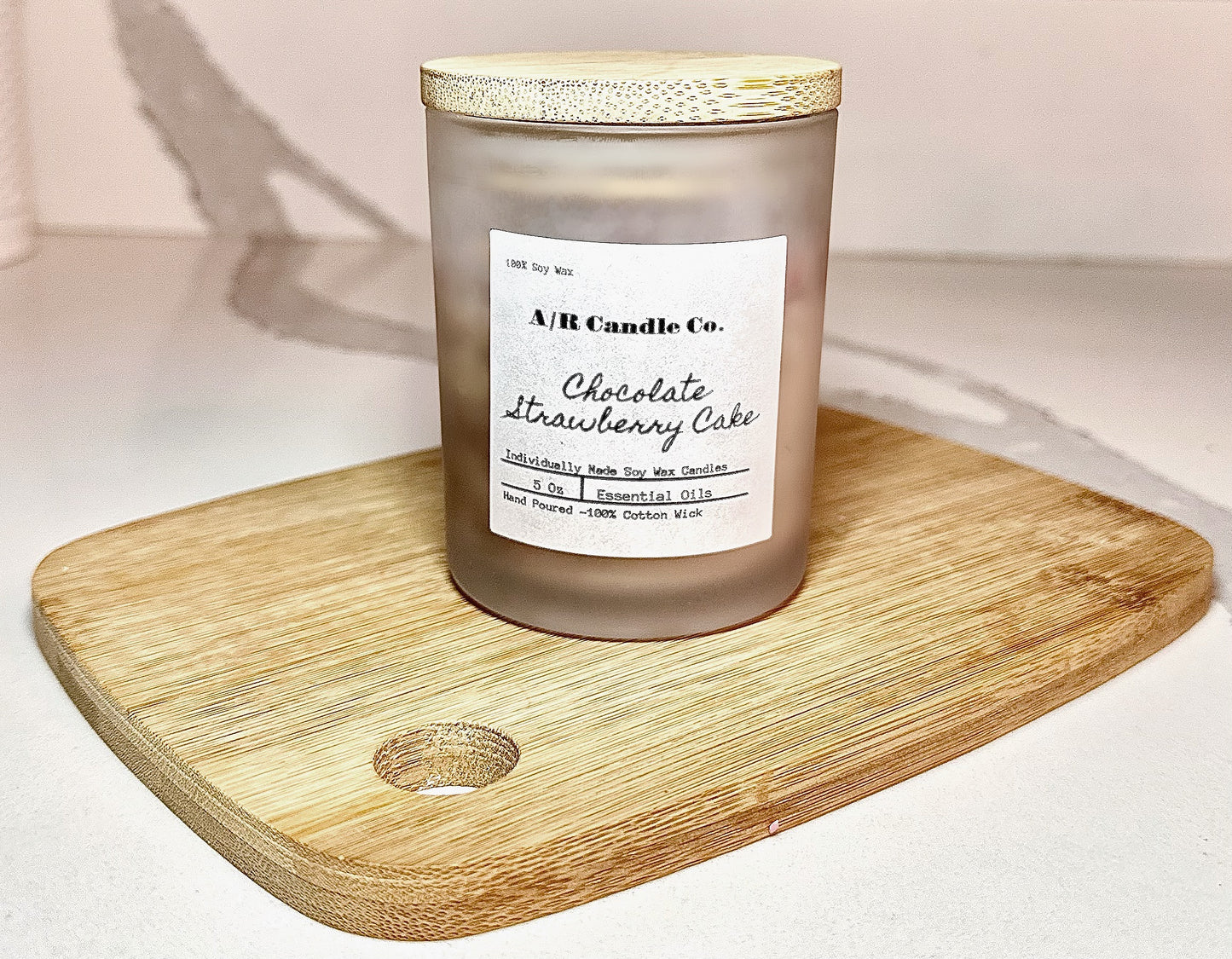 Chocolate Strawberry Macaroon Candle- classic 5 Oz